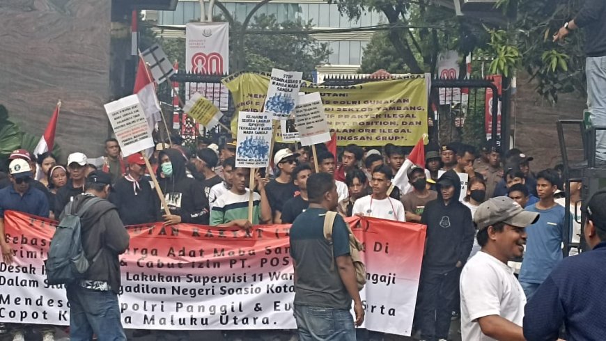 Mahasiswa Maluku Utara Geruduk Kejagung, Tuntut Audit PT Position dan Pengawalan Persidangan Warga Adat Maba Sangaji